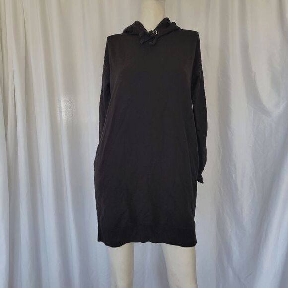 The Drop black hooded  mini sweater dress size XXS over size - Picture 3 of 9